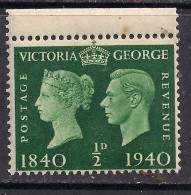 GB 1940 KGV1  1/2d MM GREEN CENTENARY STAMP SG 479....( G927 ) - Unused Stamps