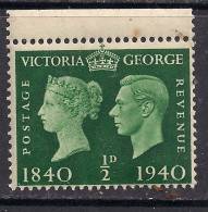 GB 1940 KGV1  1/2d MM GREEN CENTENARY STAMP SG 479....( G927 ) - Ungebraucht