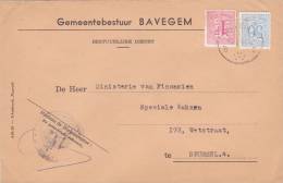 854+859 Op Brief GEMEENTEBESTUUR BAVEGEM (Administration Communale) (voorkeurtarief / TARIF PREFERENTIEL) - 1951-1975 León Heráldico