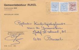 854+1544 Op Brief GEMEENTEBESTUUR RIJKEL (Administration Communale) (voorkeurtarief / TARIF PREFERENTIEL) - 1951-1975 Leone Araldico