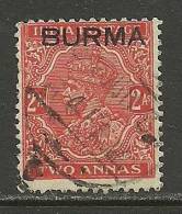 INDIA INDIEN 1937 Alte Briefmarke Mit Überdruck BURMA O - Birma (...-1947)