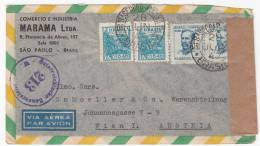 BRAZIL - Envelope, Cover, Year 194?, Austrian Censure, österreichischen Zensur, Advertising - Marama, Sao Paulo - Brieven En Documenten