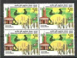 INDIA, 2006, 100 Years Of Indian Agricultural Research Institute, (IRAI),Block Of 4, MNH, (**) - Nuevos