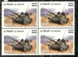 INDIA, 2006, Golden Jubilee Of 62nd Cavalry, Block Of 4,Tank On Deseart, Militaria, Defence, MNH, (**) - Nuevos