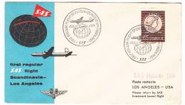 SWEDEN - Envelope, Cover,  Year 1954, Air Mail, SAS, First Flight Scandinavia - Los Angeles, Philatelic Club - Cartas & Documentos