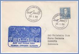 STOCKHOLM > DJAKARTA Indonesia 23/1/1958 - Cartas & Documentos