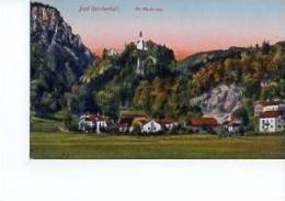 Litho Bad Reichenhall St. Pankratz Wohnhäuser Um 1920 - Bad Reichenhall