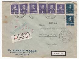 ROMANIA - WW II, Bucuresti, Envelope Cover, Year 1943, Registered / Recomandat, Germany OKW Censura - Zensur - Cartas De La Segunda Guerra Mundial