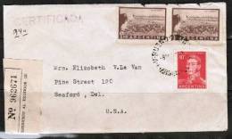 ARGENTINA    Scott # 631 And 635 On 1959 CERTIFIED COVER To Delaware, USA - Lettres & Documents