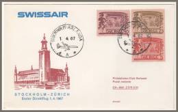 STOCKHOLM > ZURICH Schweiz 1/4/1967 - Storia Postale