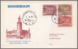 STOCKHOLM > ZURICH Schweiz 1/4/1967 - Covers & Documents