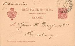 0316. Entero Postal BARCELONA 1898 A Hamburg, Num 31B º - 1850-1931