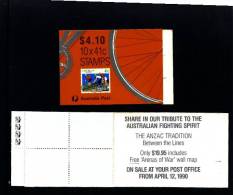 AUSTRALIA - 1989  $ 4.10 CYCLING  BOOKLET 4 KOALAS REPRINT  ANZAC  MINT NH  SG SB65 - Booklets