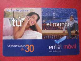 Bolivia Tarjeta Prepago  30 Bs. Entel  Móvil - Bolivien