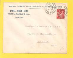 LETTRE N° 433 Obl TESSE LA MADELEINE ORNE - 1921-1960: Modern Period
