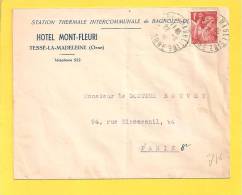 LETTRE N° 433 Obl TESSE LA MADELEINE ORNE - 1921-1960: Periodo Moderno