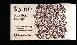 AUSTRALIA - 1989  CHRISTMAS   BOOKLET OVERPRINTED SYDNEY STAMP & COIN SHOW  MINT NH  SG SB68 - Booklets