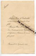 - Faire Part De Naissance D´Anne De Cadoudal,  Fille D´Henri De Cadoudal, Sous Lieutenant, Rennes Le 21 Sept 1883, . - Nacimiento & Bautizo