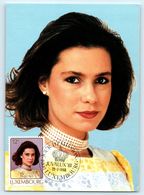 2 POSTCARDS ROYAL FAMILY LUXEMBOURG STAMP ISSUE 1988 GRANDE DUCHESSE MARIA TERESA LE PRINCES - Koninklijke Familie