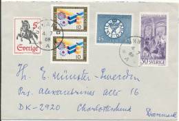 Sweden Cover Sent To Denmark Unnaryd 4-7-1968 - Cartas & Documentos