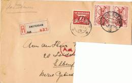 1943 - NEDERLAND PAYS BAS - Enveloppe  AX Censure Zone Occupée +  Recommandé +Elbeuf  + TimbresY. & T. N° 412 - Storia Postale