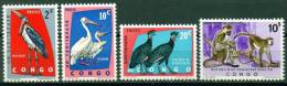 Kongo Kinshasa 1963/71 Vögel  Mi.-Nr. 113, 138-39, 432 ** Mnh - Other & Unclassified