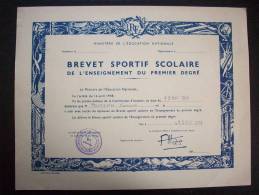 Brevet Sportif Scolaire De L'Enseignement Du Premier Degré - Diplome Und Schulzeugnisse