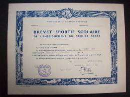 Brevet Sportif Scolaire De L'Enseignement Du Premier Degré - Diplomas Y Calificaciones Escolares