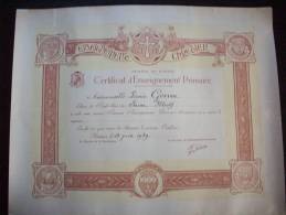 Diplôme Certificat D'Enseignement Primaire 1939 - Diploma & School Reports