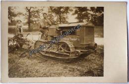 CPA Carte Photo Véhicule Outil Agricole Agriculture Tracteur Tractor 1918 FRANCE - Tracteurs