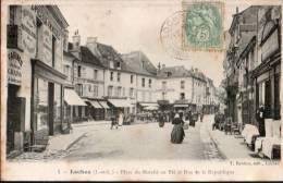 37...INDRE ET LOIRE...LOCHES....PLACE DU MARCHE AUX BLE...RUE DE LA REPUBLIQUE........ECR IT E.. .. . . ‹(•¿• )› - Loches