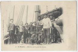 (62) ÉTAPLES Matelots Sur Le Pont Du Bateau 1904. Très Animée. N° 23, Caron-Cousin. Mer, Marin, Pêcheur. - Etaples