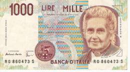 2 PIECES OF 1000 LIRE 1990 ITALY,BANKNOTE,BILL,PAPER MONEY. - 10000 Liras