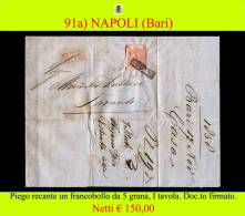 Bari-00091a - Piego (con Testo) Del 17 Novembre 1858. Reca Un Francobollo Da 5 Grana, I Tavola. - Napoli