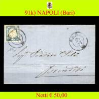 Bari-00091k - Piego (con Testo) Da Bari. Bollo Sardo-Italiano, A Doppio Cerchio. - Napels