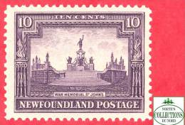 Canada  Newfoundland # 153 Scott /Unisafe - Mint - 10 Cents - War Memorial - Dated 1928 / Monument Guerre - 1908-1947