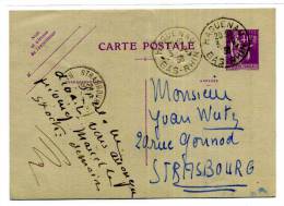 ENTIER POSTAL TYPE PAIX / HAGUENAU POUR STRASBOURG - Otros & Sin Clasificación