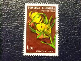 ANDORRA  FRANCESA       1986   YV 287 º FLORES ( LIS DE LOS PIRINEOS) - Used Stamps