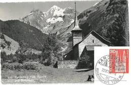 Kandersteg - Kath.Kapelle Mit Blüemlisalp  (identischer K-Stempel)             1962 - Kandersteg