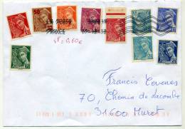 Affranchissement Insuffisant, 10 Timbres Type Mercure, Anciens Francs, 2012, - Ohne Zuordnung