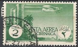 1932 CIRENAICA USATO POSTA AEREA SOGGETTI AFRICANI 2 LIRE - RR11158 - Cirenaica