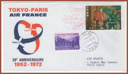 TOKIO > PARIS  1972 BOEING 707 - Poste Aérienne