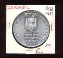 Israël -  10 Lirot Commémo. -  1973  - Argent -  UNC - Israël