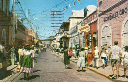 Busy Street Scene St Thomas VI Old Postcard - Isole Vergini Americane