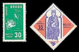 BRAZIL # 808-9   CHRISTMAS 2v - 1966 - Neufs
