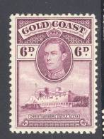 GOLD COAST 1938 6d (P12 Line) Light Mounted Mint, Cat £18 - Goldküste (...-1957)