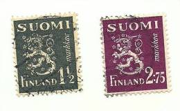 1940 - Finlandia 222 + 224 Ordinaria C2020 - Used Stamps