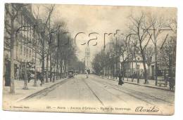 Paris 14 ème Arr (75) : Avenue D'Orléans Ou Ae Du Gal Leclerc En Direction De L'église Montrouge En 1904 (animée). - Arrondissement: 14