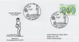 SPAIN. POSTMARK OLYMPIC SOURCE "LA PILOTA". BARCELONA 2012 - Maschinenstempel (EMA)