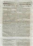 JOURNAL QUOTIDIEN GAZETTE DE FRANCE N° 248 DU 4 SEPTEMBRE 1807 - Ce Journal N´est Pas Une Reproduction - 1800 - 1849